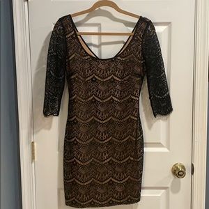 Guess Black & Nude Bodycon Dress